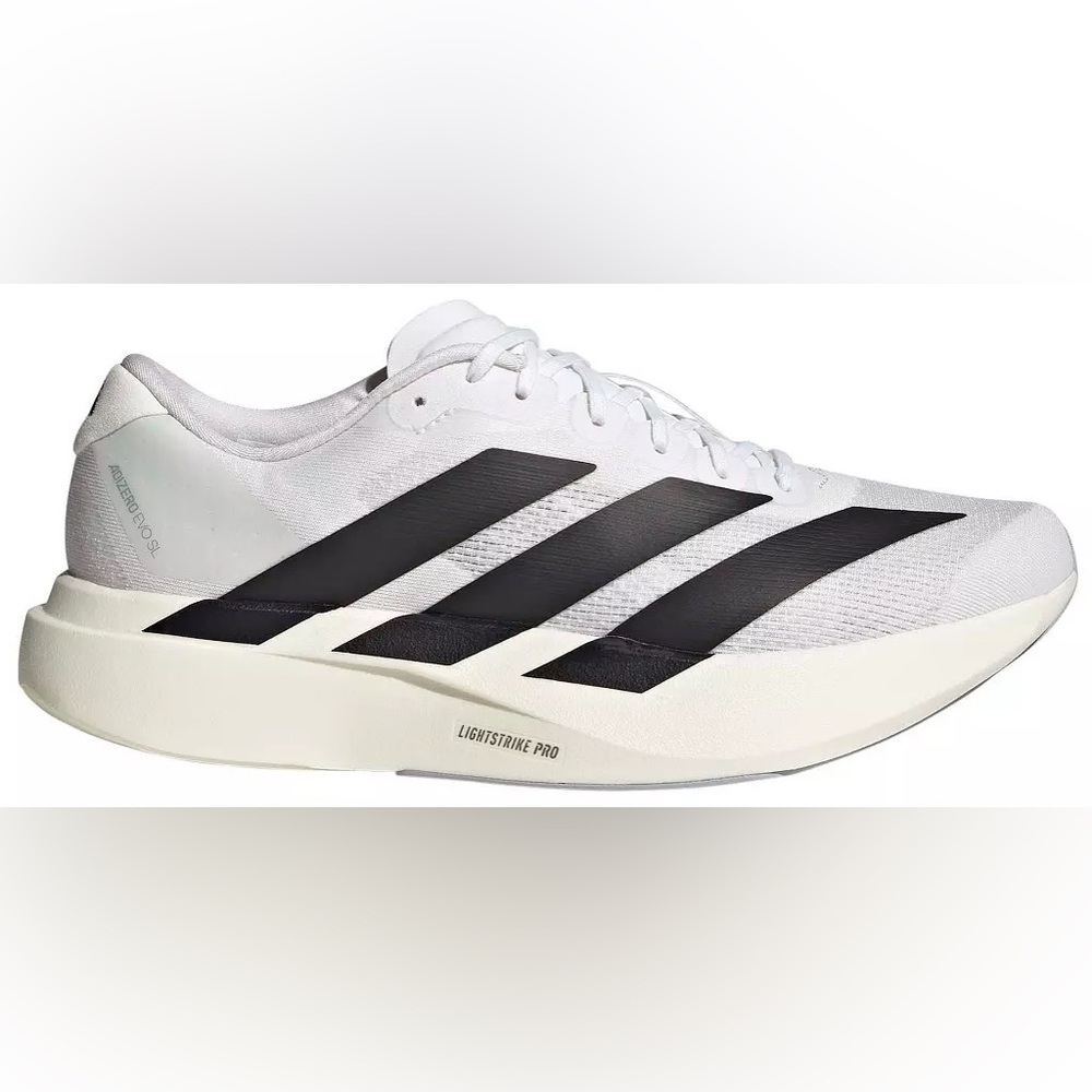 Adidas White and Black adizero running shoes